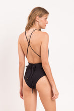 Load image into Gallery viewer, Model Back: Rio De Sol One-Piece Shimmer-Black New Vegas