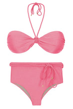 Load image into Gallery viewer, Product Front: Rio De Sol Set Set Shimmer-Confetti Twist Belted-High-Waist