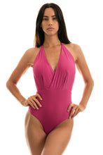 Load image into Gallery viewer, Model Front: Rio De Sol One-Piece Cloque Lichia Transpassado