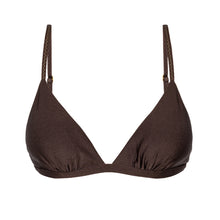 Load image into Gallery viewer, Product Front: Rio De Sol Top Top Shimmer-Coffee Tri-Fixo