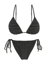 Load image into Gallery viewer, Product Front: Rio De Sol Set Set Linea-Black Lia Cheeky-Tie
