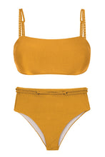 Load image into Gallery viewer, Product Front: Rio De Sol Set Set Damasco Bandeau-Reto Hotpants