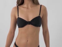 Load and play video in Gallery viewer, Video: Rio De Sol Set Set Touch-Black Bandeau-Joy Mia