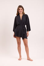 Load image into Gallery viewer, Model Front: Rio De Sol Kaftans / Cover Ups Black Kimono