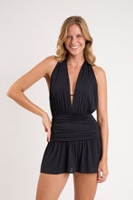 Load image into Gallery viewer, Image 04: Rio De Sol Mini Dress Black Low Cut Dress