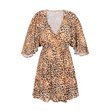 Load image into Gallery viewer, Product Front: Rio De Sol Mini Dress Leopard Mini Dress
