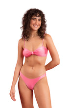 Load image into Gallery viewer, Model Front: Rio De Sol Top Top Shimmer-Confetti Bandeau-Joy
