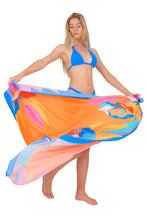Load image into Gallery viewer, Model Back: Rio De Sol Pareo Orange Bloom Canga
