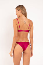 Load image into Gallery viewer, Model Back: Rio De Sol Set Set Shimmer-Desejo Balconet-Tie Cheeky-Tie-Gold
